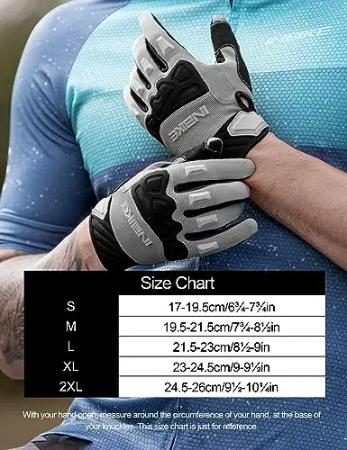 INBIKE Mountain Bike Gloves for Men Knuckle Guard Padded Men's Cycling Gloves Breathable for MTB Motocross Racing Dirtbike - 5