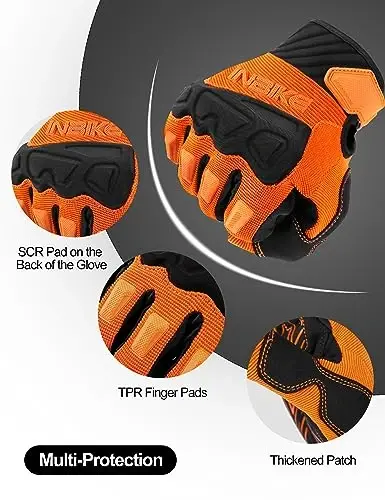 INBIKE Mountain Bike Gloves for Men Knuckle Guard Padded Men's Cycling Gloves Breathable for MTB Motocross Racing Dirtbike - 2