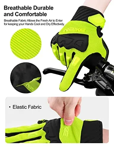 INBIKE Mountain Bike Gloves for Men Knuckle Guard Padded Men's Cycling Gloves Breathable for MTB Motocross Racing Dirtbike - 4