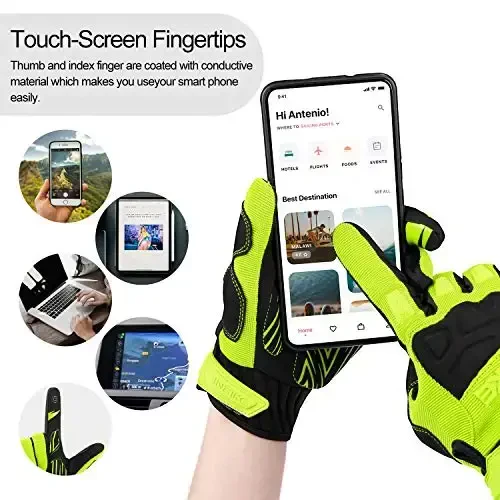 INBIKE Mountain Bike Gloves for Men Knuckle Guard Padded Men's Cycling Gloves Breathable for MTB Motocross Racing Dirtbike - 5