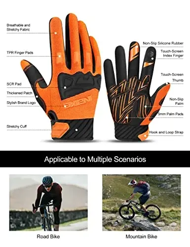 INBIKE Mountain Bike Gloves for Men Knuckle Guard Padded Men's Cycling Gloves Breathable for MTB Motocross Racing Dirtbike - INBIKE (1)
