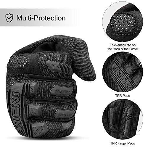 INBIKE MTB Mountain Bike Gloves Touchscreen with Thicken EVA Padded & TPR Knuckle Protection for BMX MX ATV Motorcycle - 4