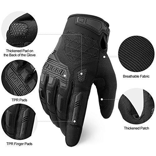 INBIKE MTB Mountain Bike Gloves Touchscreen with Thicken EVA Padded & TPR Knuckle Protection for BMX MX ATV Motorcycle - 5