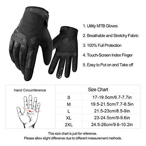 INBIKE MTB Mountain Bike Gloves Touchscreen with Thicken EVA Padded & TPR Knuckle Protection for BMX MX ATV Motorcycle - 6