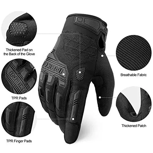 INBIKE MTB Mountain Bike Gloves Touchscreen with Thicken EVA Padded & TPR Knuckle Protection for BMX MX ATV Motorcycle - INBIKE (1)