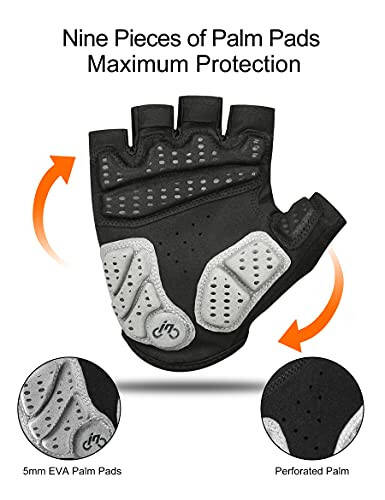 INBIKE Tog'li Velosiped Qo'lqoplari, Yarim Barmoqli Velosiped Qo'lqoplari MTB DH Yo'l Velosipedi Velosiped Yurish Erkaklar Ayollar Qora Katta - 4