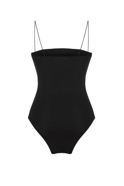 İnce Askılı Bodysuit Siyah - 4