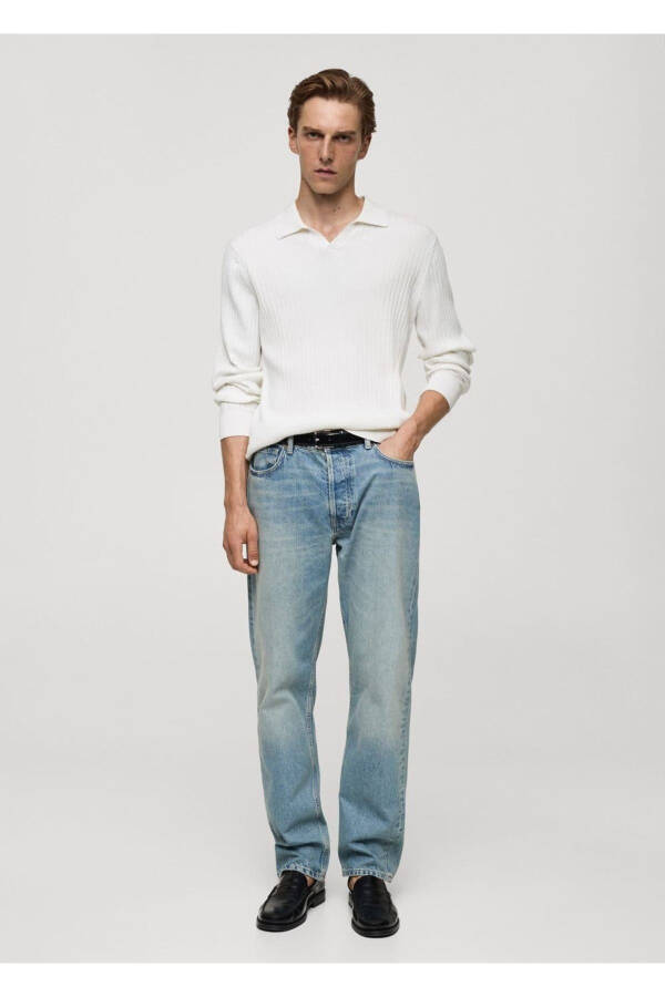 İnce çizgi dokumalı polo - 2