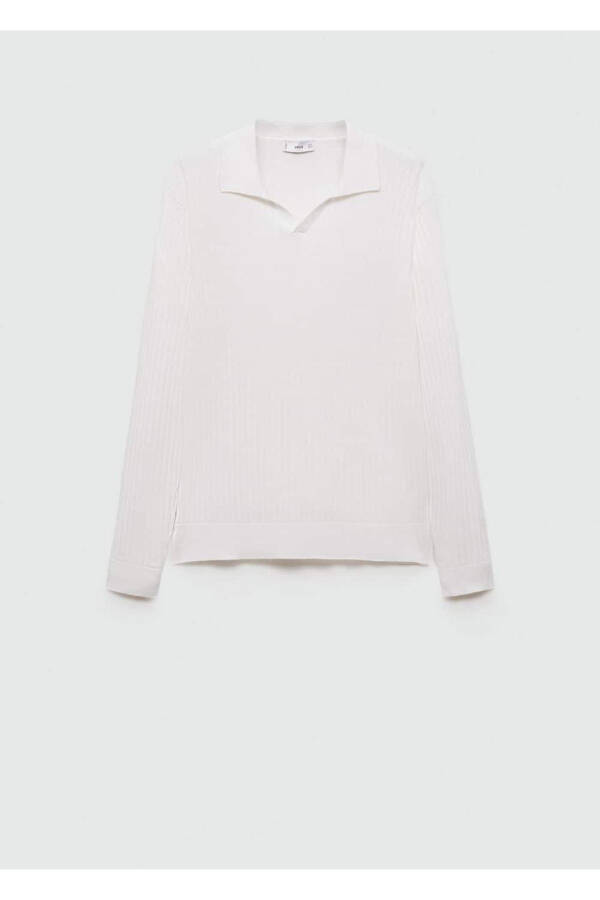 İnce çizgi dokumalı polo - 3