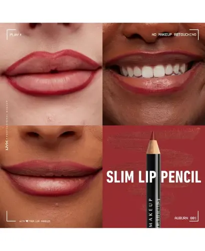 Slim Lip Pencil Creamy Long-Lasting Lip Liner - Auburn - 4
