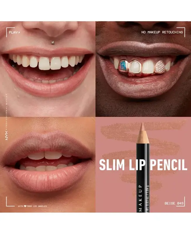 Slim Lip Pencil Creamy Long-Lasting Lip Liner-Beige - 4