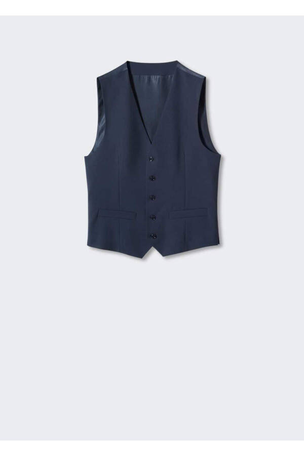 Slim Fit Yelek - Lacivert - 3