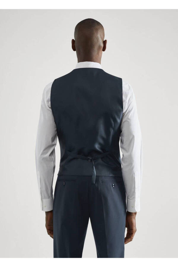 Slim Fit Yelek - Lacivert - 4
