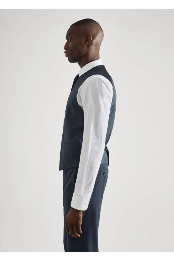 Slim Fit Yelek - Lacivert - 7