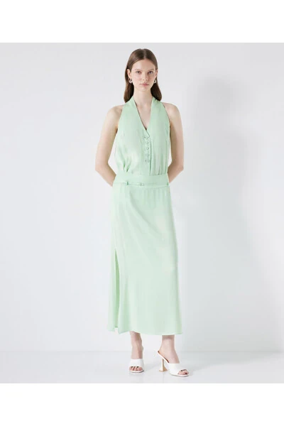 İnce kuşaklı midi etek - İPEKYOL