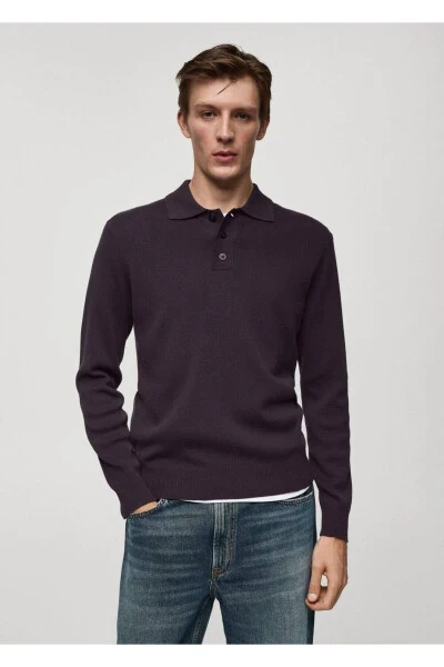 İnce triko pamuklu polo gömlek - MANGO MAN