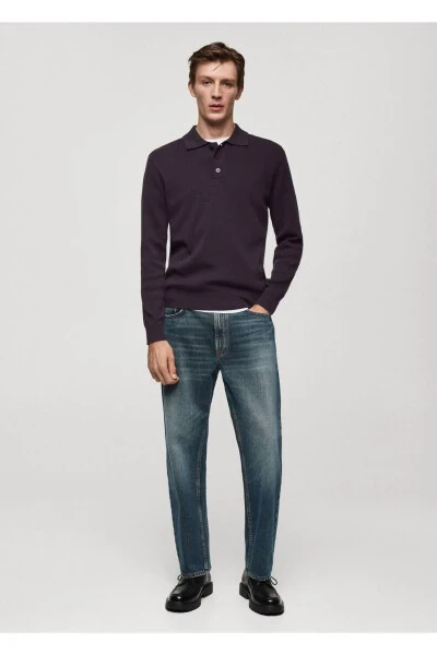 İnce triko pamuklu polo gömlek - MANGO MAN (1)