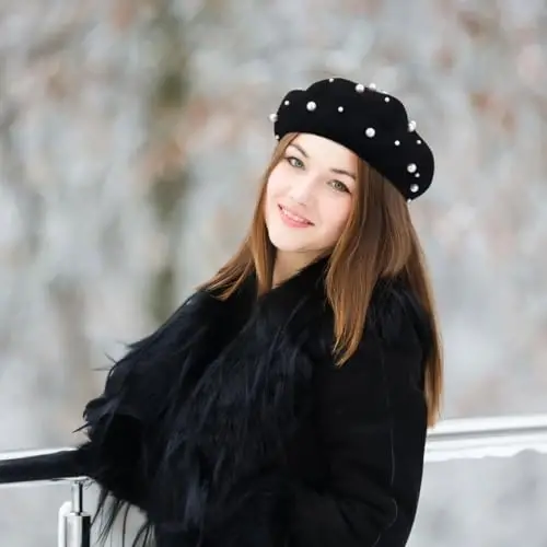 Luxury Starry Pearl CasModazoneere Beret for Women - Elegant Winter Accessory - 2