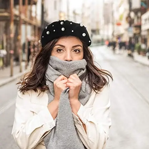 Luxury Starry Pearl CasModazoneere Beret for Women - Elegant Winter Accessory - 7