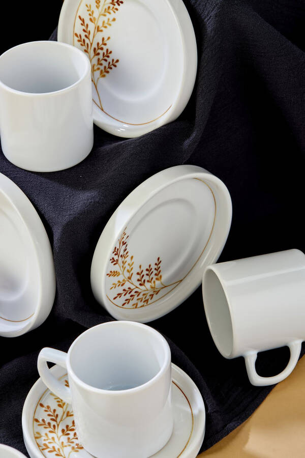 India 12 Piece Luxury Ceramic Coffee Cup Set, White Turkish Coffee Cup - 13