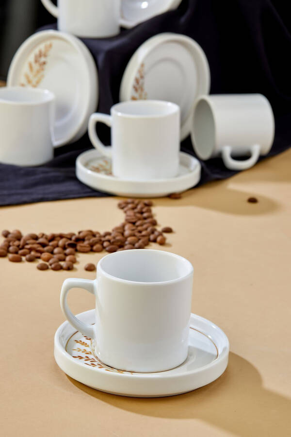 India 12 Piece Luxury Ceramic Coffee Cup Set, White Turkish Coffee Cup - 15