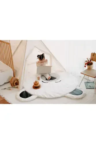 -Indian Play Tent + Play Mat (Play Mat + Play House) POLAR BEAR-WHITE - 6