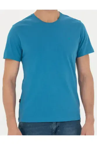 Indigo 100% Cotton Slim Fit Crew Neck Basic T-Shirt 50289335-VR028-142335 - 6