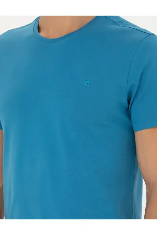 Indigo 100% Cotton Slim Fit Crew Neck Basic T-Shirt 50289335-VR028-142335 - 7