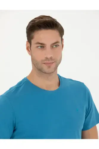 Индиго 100% хлопок Slim Fit велосипед воротник Basic футболка 50289335-VR028-142335 - PIERRE CARDIN (1)