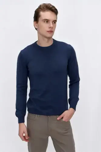 İndigo Basic Dinamik Fit Rahat Kesim Bisiklet Yaka Triko Kazak - 2