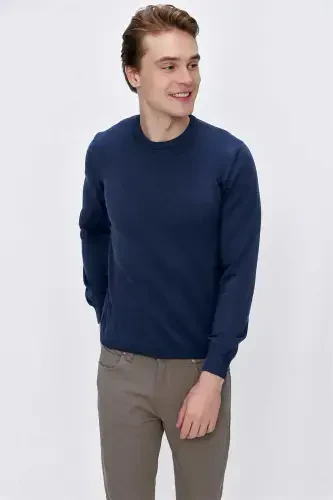 İndigo Basic Dinamik Fit Rahat Kesim Bisiklet Yaka Triko Kazak - 3