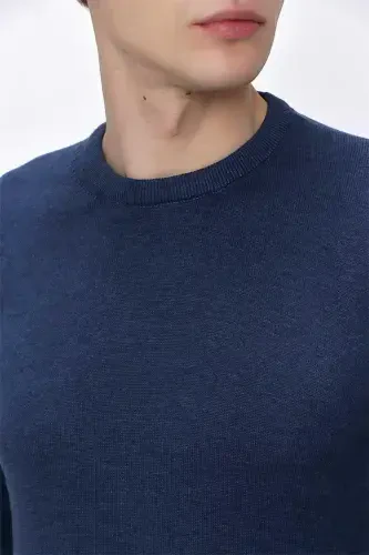 İndigo Basic Dinamik Fit Rahat Kesim Bisiklet Yaka Triko Kazak - 5