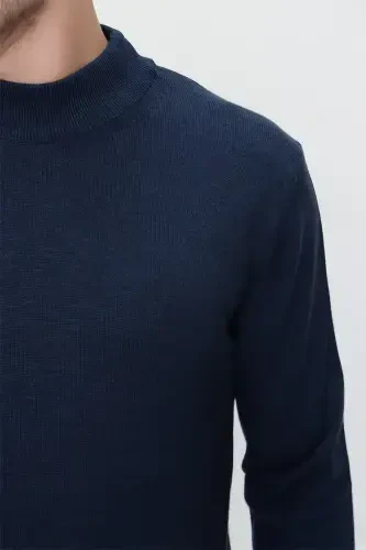 İndigo Basic Dinamik Fit Rahat Kesim Yarım Balıkçı Yaka Triko Kazak - 5