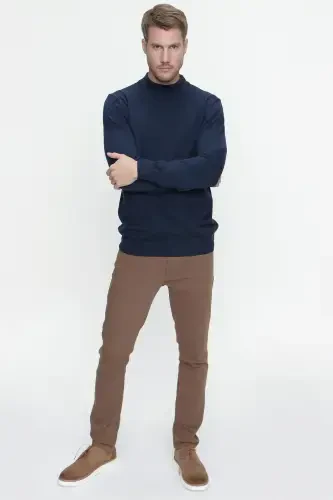 Indigo Basic Dynamic Fit Comfort Fit Half Turtleneck Knit Sweater - MORVEN (1)