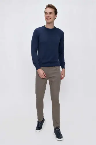 Indigo Basic Dynamic Fit Relaxed Fit Crew Neck Knitted Sweater - 6