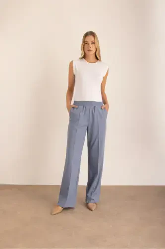 Indigo Belt Elastic Pants - 4