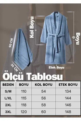 İndigo Carla Havlulu Bornoz - İndigo - 3