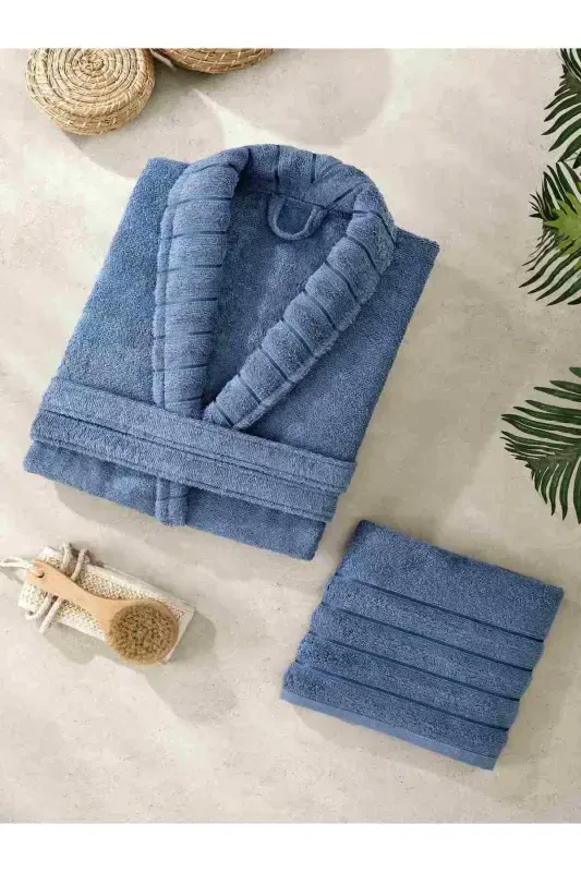 Indigo Carla Terrycloth Robe-Indigo - 1