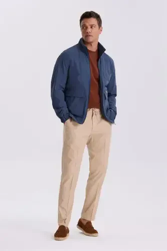 Indigo Comfort Fit Tik Turgan Yoqasli Fasllik Palto 