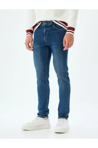 Indigo Erkak Jean Shim 5wam40076ıd-KO'YU INDIGO - 3