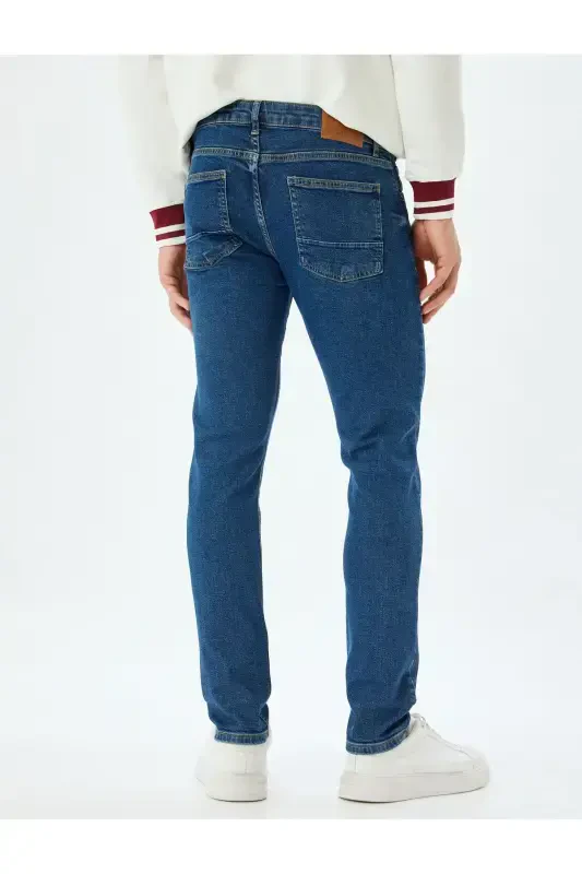 Indigo Erkak Jean Shim 5wam40076ıd-KO'YU INDIGO - 4