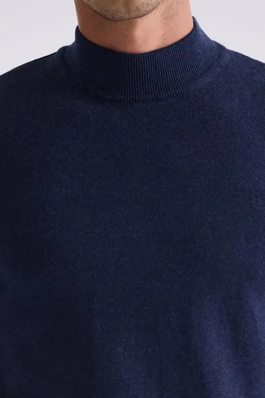 Indigo ingichka, yarim bo'yinli triko - 3