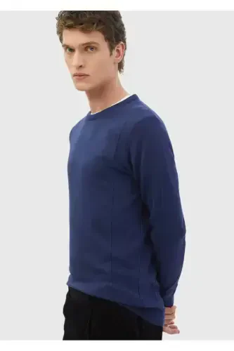 Indigo Jacquard-Knit Wool-Blend Sweater - 4