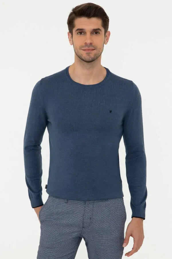 Indigo Melange Men's Sweater - 1