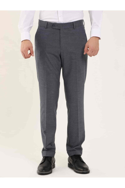 Indigo Men's Regular Fit Plain Classic Trousers - 97732 - 6