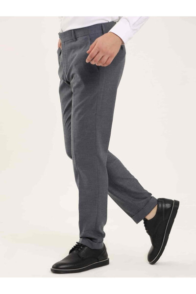 Indigo Men's Regular Fit Plain Classic Trousers - 97732 - 8