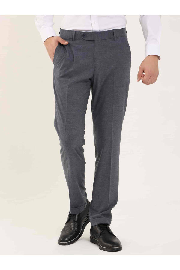 Indigo Men's Regular Fit Plain Classic Trousers - 97732 - 9