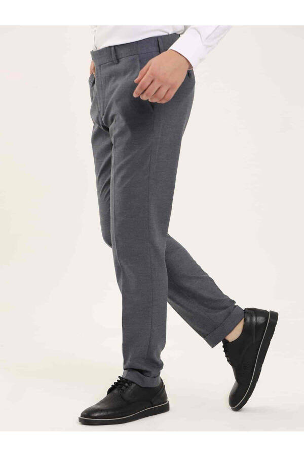 Indigo Men's Regular Fit Plain Classic Trousers - 97732 - 3