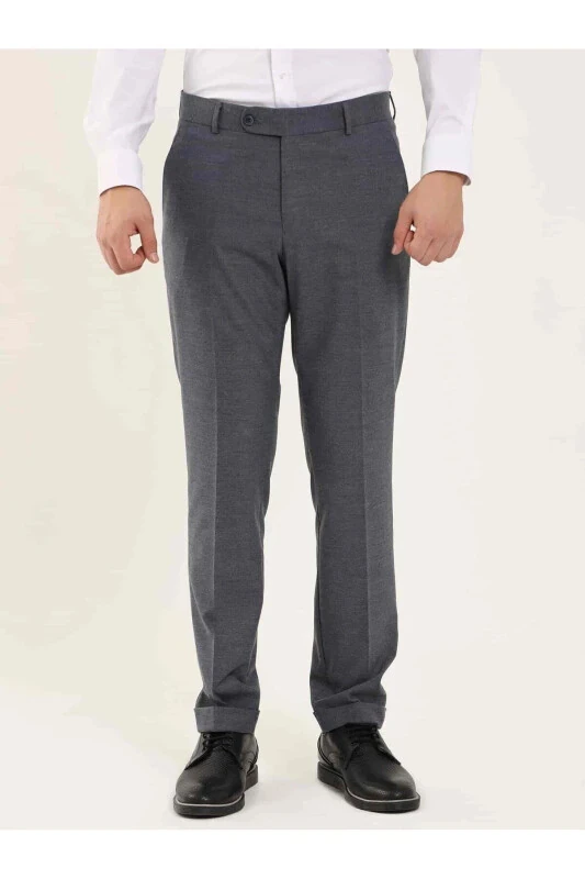 Indigo Men's Regular Fit Plain Classic Trousers - 97732 - 1