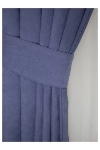 Indigo Moviy Pliseli Baxmal Fon Parda Yuqori Sifatli Yagona Qanot-Indigo - 5
